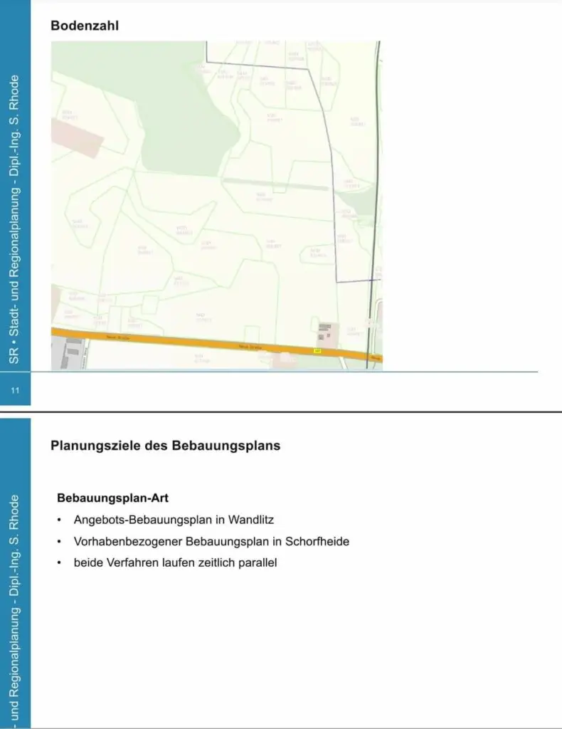 Darstellung Bodenzahlen; Arten Bebauungsplan