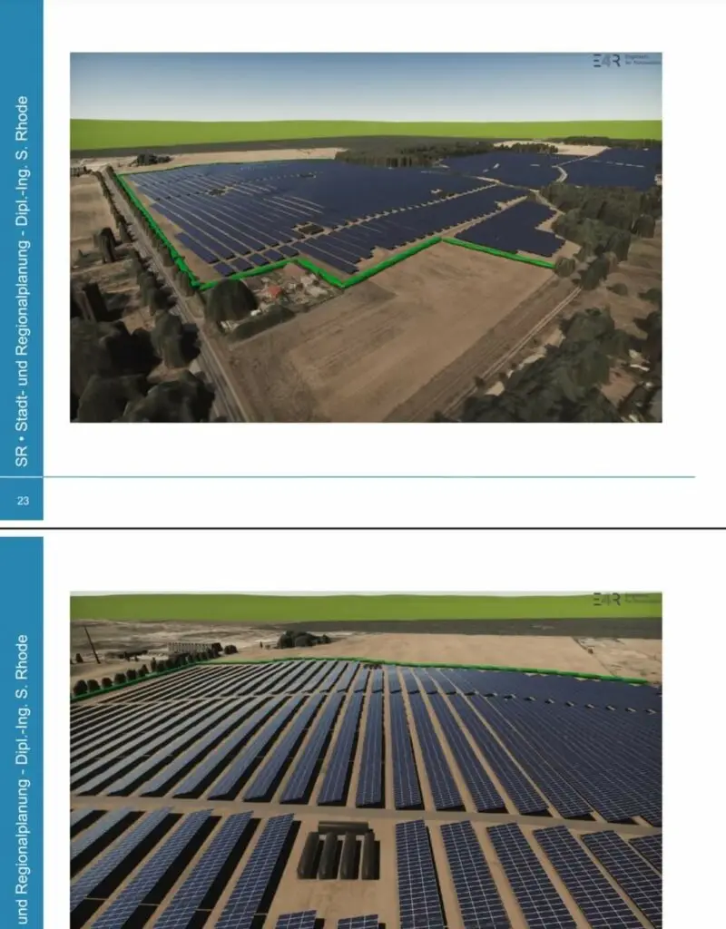 Visualisierung des geplanten Solarparks